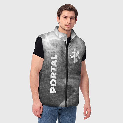 Мужской жилет Portal - grey gradient вертикально / 3D-Черный – фото 3