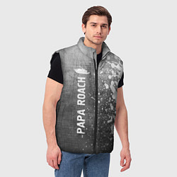 Мужской жилет Papa Roach - grey gradient по-вертикали, цвет: 3D-черный — фото 2