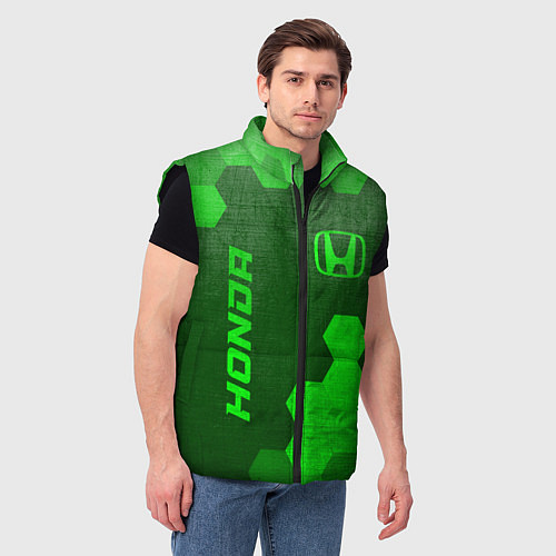 Мужской жилет Honda - green gradient вертикально / 3D-Черный – фото 3