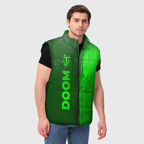 Мужской жилет Doom - green gradient по-вертикали / 3D-Черный – фото 3