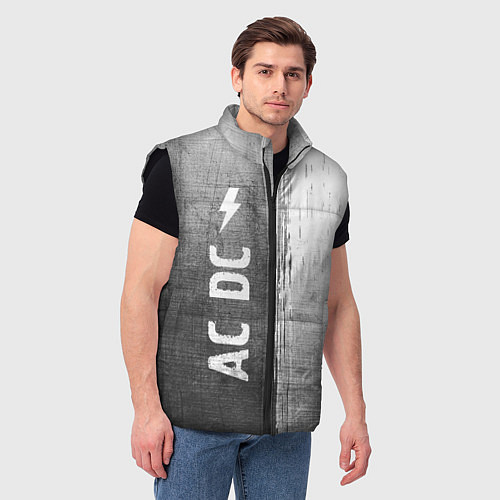Мужской жилет AC DC - grey gradient по-вертикали / 3D-Черный – фото 3