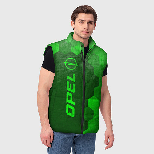 Мужской жилет Opel - green gradient по-вертикали / 3D-Черный – фото 3