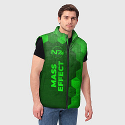 Мужской жилет Mass Effect - green gradient по-вертикали, цвет: 3D-черный — фото 2