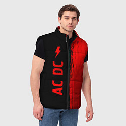 Мужской жилет AC DC - red gradient по-вертикали, цвет: 3D-черный — фото 2