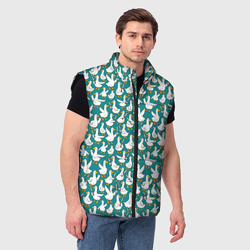 Мужской жилет Злой гусь узор / 3D-Черный – фото 3