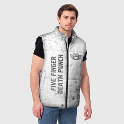 Мужской жилет Five Finger Death Punch - white gradient вертикаль, цвет: 3D-черный — фото 2