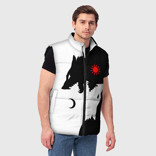 Мужской жилет Инь янь волки / 3D-Черный – фото 3
