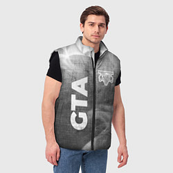Мужской жилет GTA - grey gradient вертикально, цвет: 3D-черный — фото 2