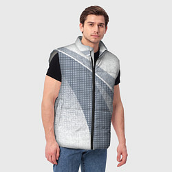 Мужской жилет Светлый серо-голубой текстурированный с полосой, цвет: 3D-светло-серый — фото 2
