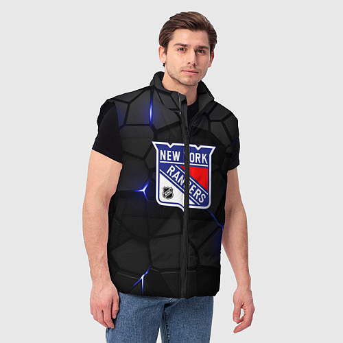Мужской жилет Нью Йорк Рейнджерс - НХЛ хоккей / 3D-Черный – фото 3
