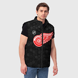 Мужской жилет Детройт Ред Уингз - черные соты, цвет: 3D-черный — фото 2