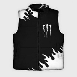 Мужской жилет Monster energy белый огонь, цвет: 3D-черный