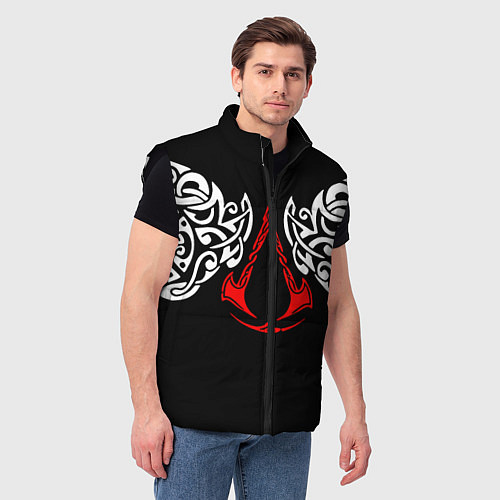 Мужской жилет Силуэт ворона - Aссасинс Крид / 3D-Черный – фото 3