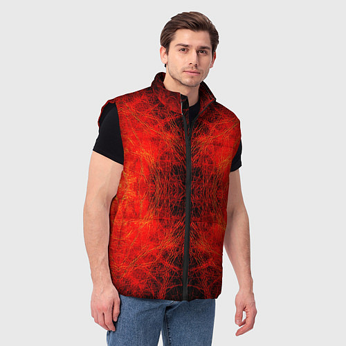 Мужской жилет Красно-черная кожа дракона / 3D-Черный – фото 3