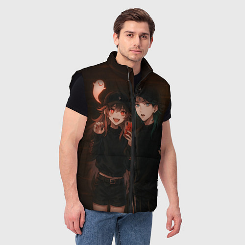 Мужской жилет Ху Тао и Сяо пейринг / 3D-Черный – фото 3