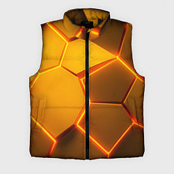 Мужской жилет Желтые неоновые соты - текстура, цвет: 3D-черный