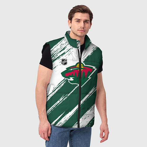Мужской жилет Миннесота Уайлд - зеленый и белый / 3D-Черный – фото 3