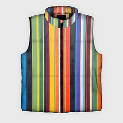 Мужской жилет Разноцветная полоска, цвет: 3D-черный