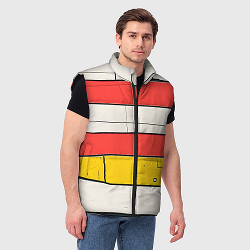 Мужской жилет Красные полоски / 3D-Черный – фото 3