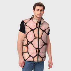 Мужской жилет Розовые пятна жирафа, цвет: 3D-черный — фото 2