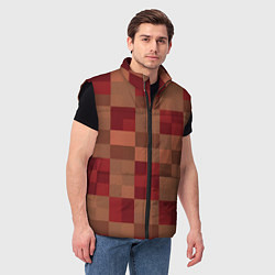 Мужской жилет Бордовые пиксели, цвет: 3D-черный — фото 2