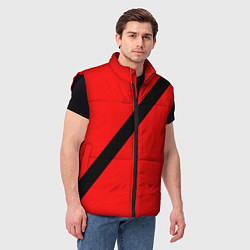 Мужской жилет Ремень безопасности, красный, цвет: 3D-черный — фото 2