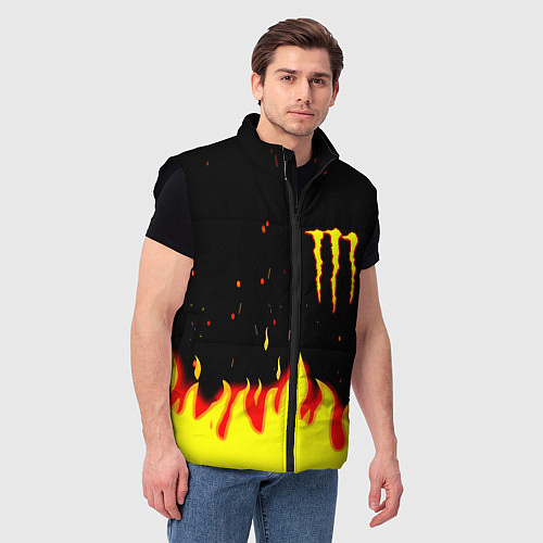 Мужской жилет Monster energy fire steel / 3D-Черный – фото 3