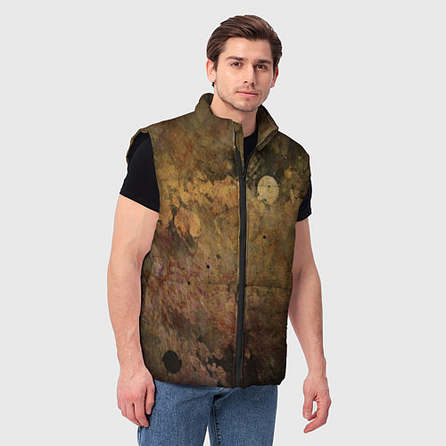 Мужской жилет Абстракция - dark pink paint spill / 3D-Черный – фото 3