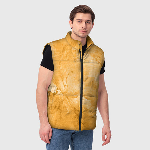 Мужской жилет Абстракция - bright yellow / 3D-Черный – фото 3