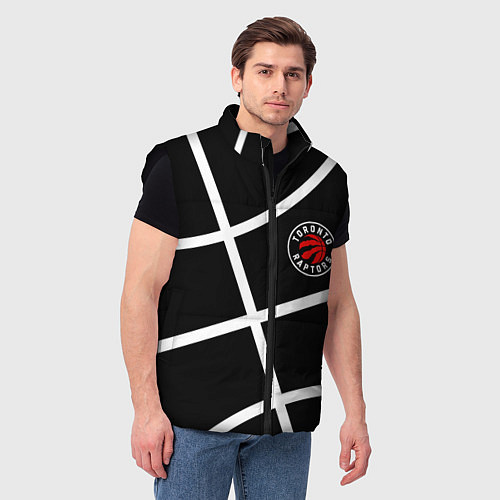 Мужской жилет Торонто Рэпторс - текстура мяча / 3D-Черный – фото 3