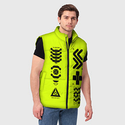 Мужской жилет Кибер текстура - ядовитая, цвет: 3D-черный — фото 2