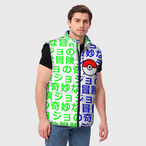 Мужской жилет Pokemon japan pattern / 3D-Черный – фото 3