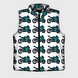 Мужской жилет Motorbike light blue, цвет: 3D-черный