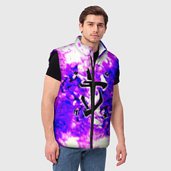 Мужской жилет Doom неоновый огонь лого, цвет: 3D-черный — фото 2