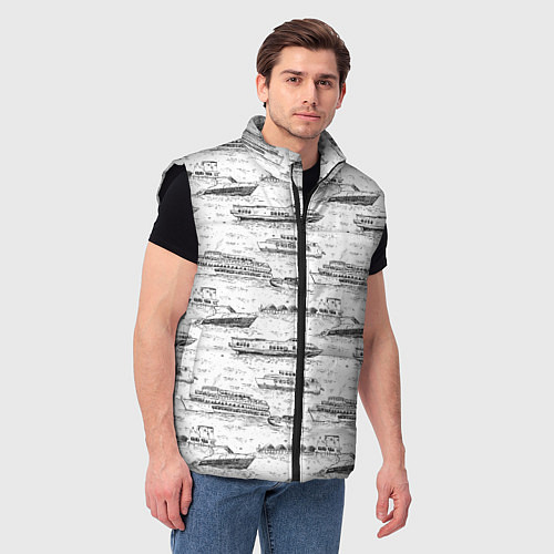 Мужской жилет Корабли на Неве / 3D-Черный – фото 3