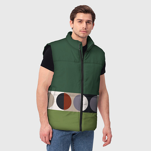 Мужской жилет Луна Малевича сосновый зеленый / 3D-Черный – фото 3