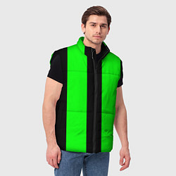 Мужской жилет Color green black line, цвет: 3D-черный — фото 2