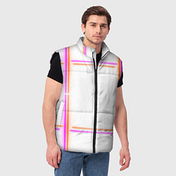 Мужской жилет Neon white orange pink, цвет: 3D-черный — фото 2