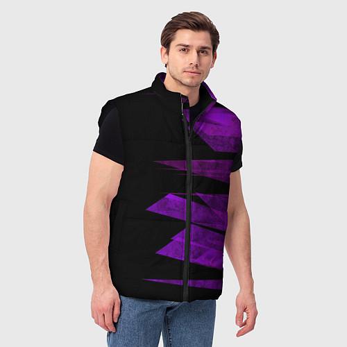 Мужской жилет Color purple black stripes / 3D-Черный – фото 3