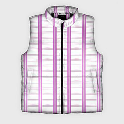 Мужской жилет Color white cage pink line, цвет: 3D-черный