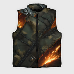 Мужской жилет Разорванный камуфляж с огнем