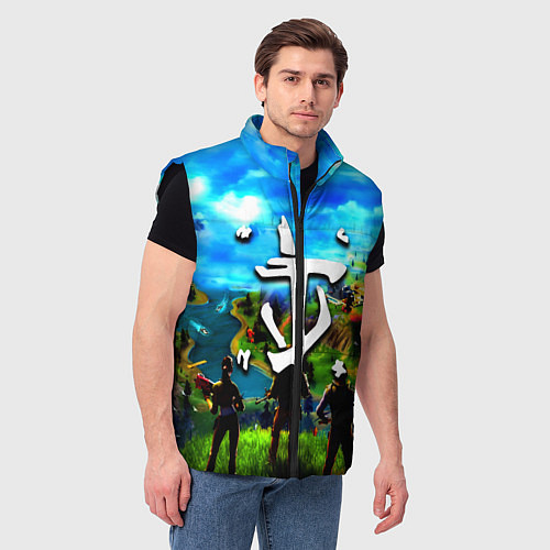 Мужской жилет Fortnite x doom logo / 3D-Черный – фото 3