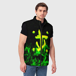 Мужской жилет Doom кислотное лого огненный, цвет: 3D-черный — фото 2