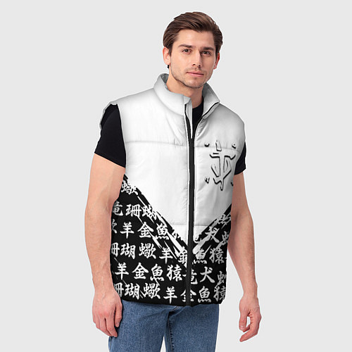 Мужской жилет Doom японские символы / 3D-Черный – фото 3