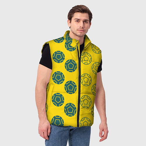 Мужской жилет Ряды из спортивных мячей / 3D-Черный – фото 3
