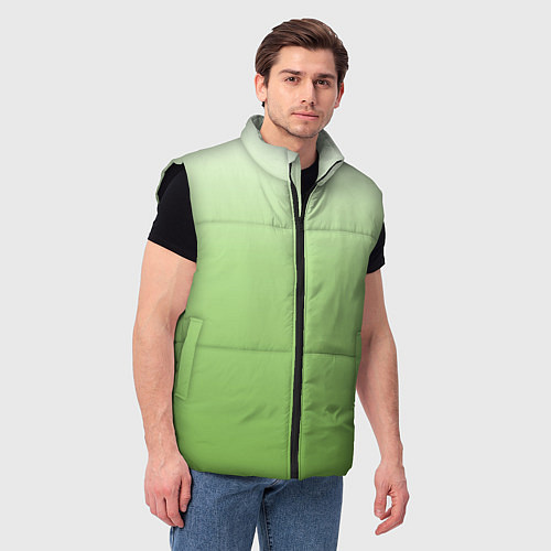 Мужской жилет Градиент нежно-зеленый / 3D-Черный – фото 3