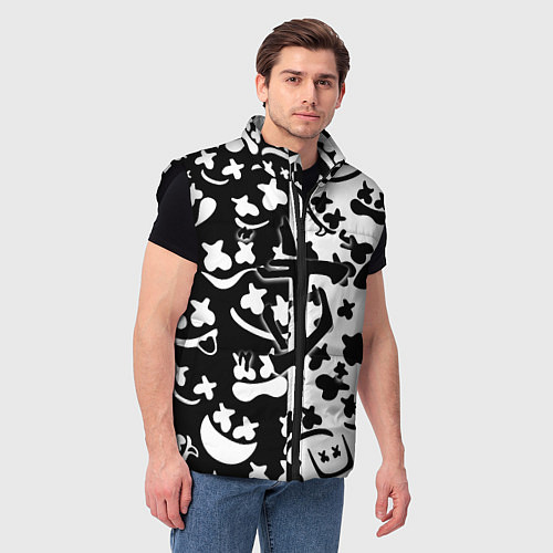Мужской жилет Doom x Marshmello pattern / 3D-Черный – фото 3