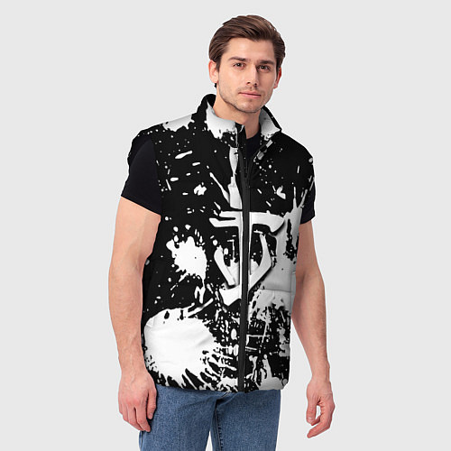 Мужской жилет Doom белые краски / 3D-Черный – фото 3
