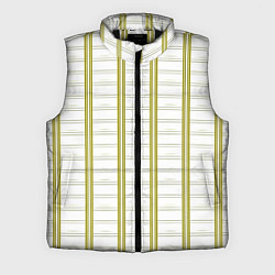 Мужской жилет Color white cage yellow stripes, цвет: 3D-черный