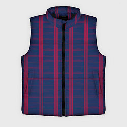 Мужской жилет Color blue cage pink stripes, цвет: 3D-черный